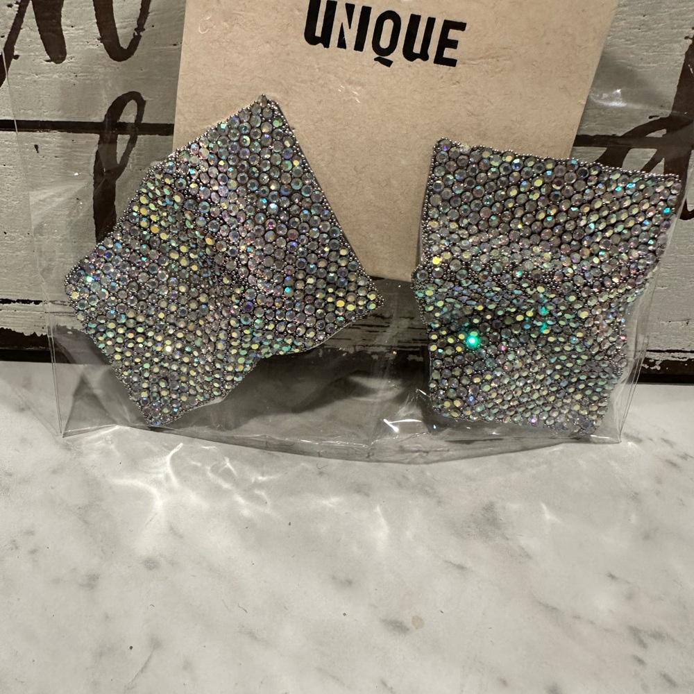 Silver sparkling earrings